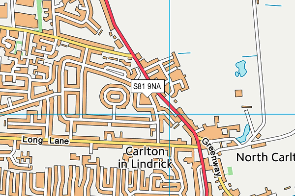 S81 9NA map - OS VectorMap District (Ordnance Survey)