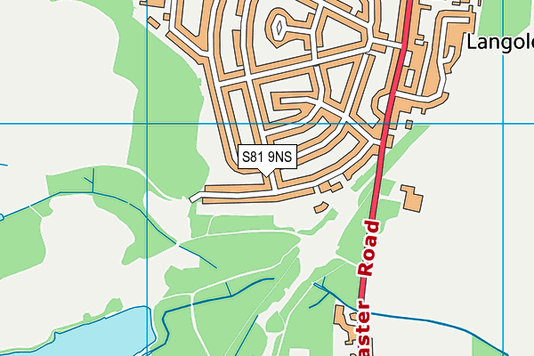 S81 9NS map - OS VectorMap District (Ordnance Survey)