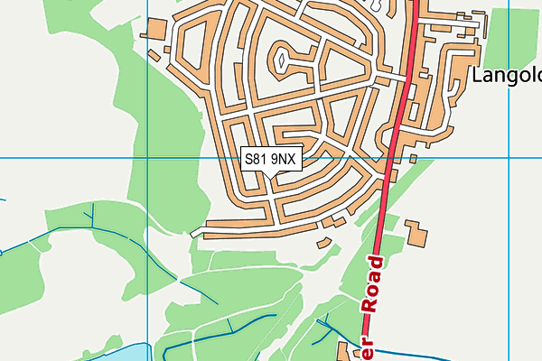 S81 9NX map - OS VectorMap District (Ordnance Survey)