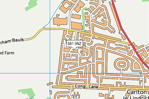 S81 9NZ map - OS VectorMap District (Ordnance Survey)