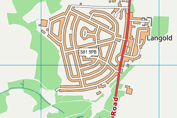 S81 9PB map - OS VectorMap District (Ordnance Survey)