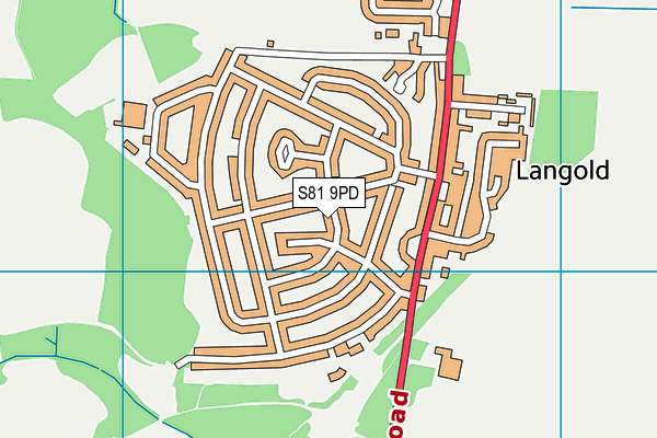 S81 9PD map - OS VectorMap District (Ordnance Survey)