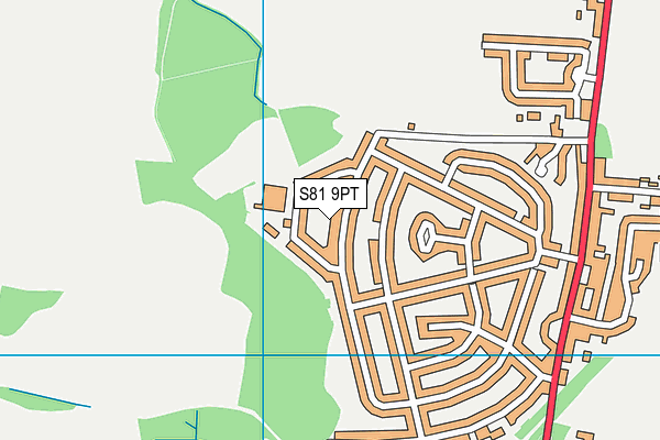 S81 9PT map - OS VectorMap District (Ordnance Survey)