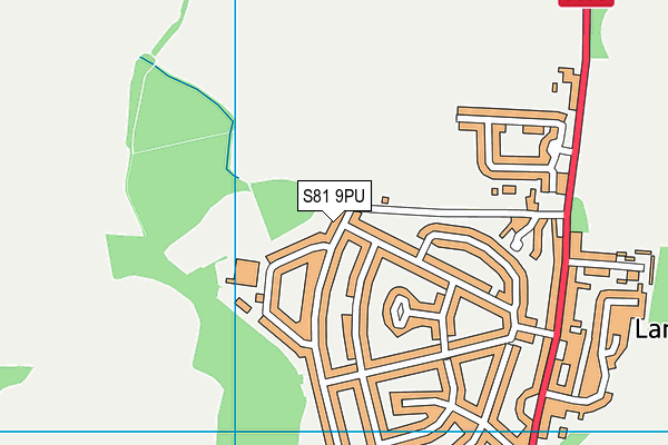 S81 9PU map - OS VectorMap District (Ordnance Survey)