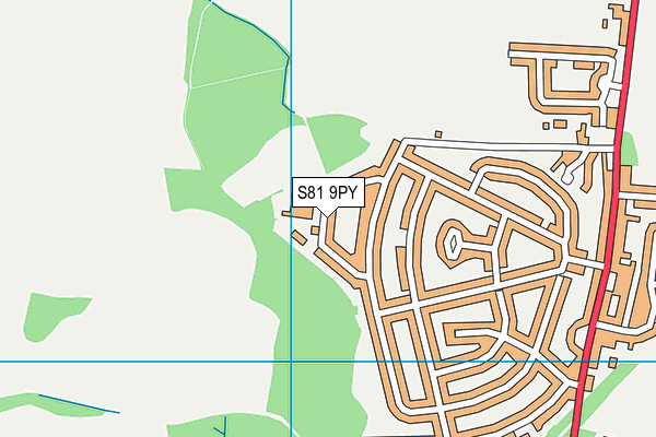 S81 9PY map - OS VectorMap District (Ordnance Survey)