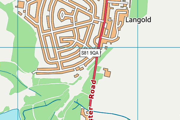 S81 9QA map - OS VectorMap District (Ordnance Survey)