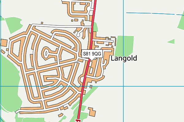 S81 9QG map - OS VectorMap District (Ordnance Survey)