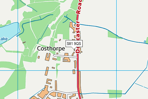 S81 9QS map - OS VectorMap District (Ordnance Survey)