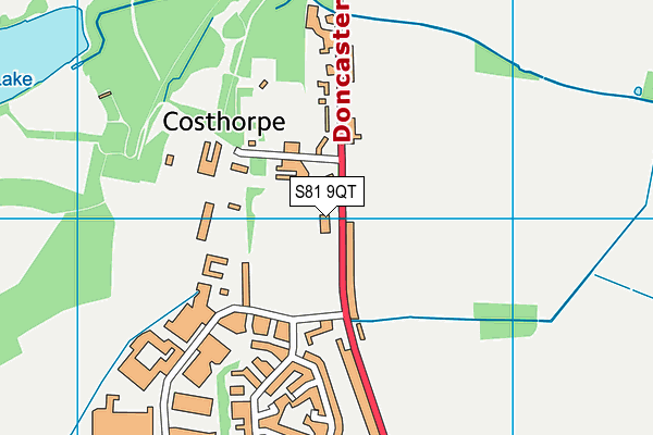 Costhorpe Sports Field map (S81 9QT) - OS VectorMap District (Ordnance Survey)