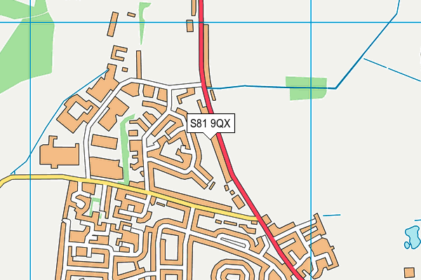 S81 9QX map - OS VectorMap District (Ordnance Survey)