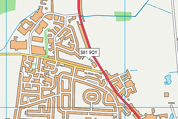 S81 9QY map - OS VectorMap District (Ordnance Survey)