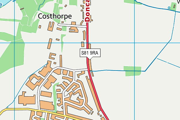 S81 9RA map - OS VectorMap District (Ordnance Survey)