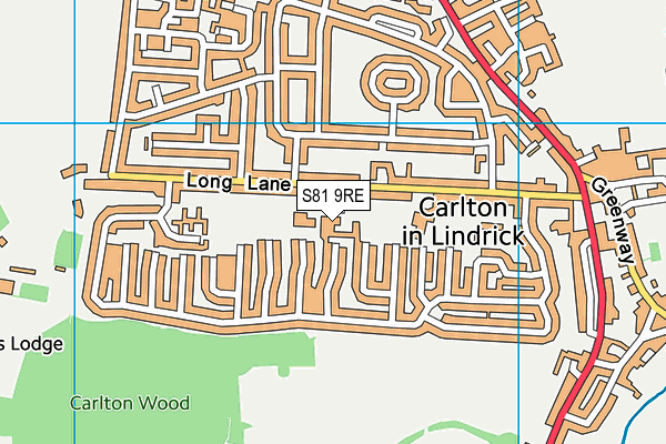 S81 9RE map - OS VectorMap District (Ordnance Survey)