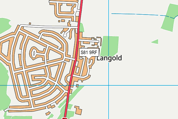 S81 9RF map - OS VectorMap District (Ordnance Survey)