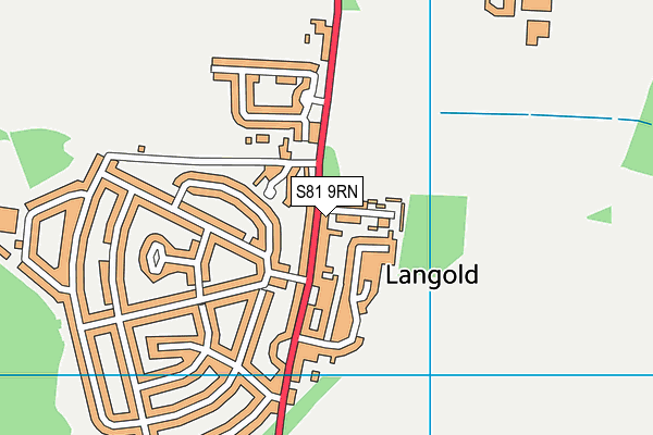 S81 9RN map - OS VectorMap District (Ordnance Survey)