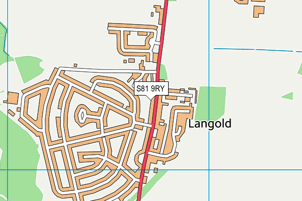 S81 9RY map - OS VectorMap District (Ordnance Survey)