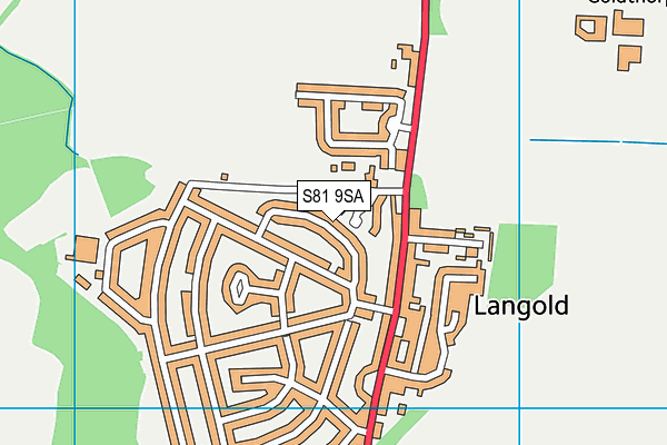 S81 9SA map - OS VectorMap District (Ordnance Survey)