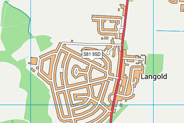 S81 9SD map - OS VectorMap District (Ordnance Survey)