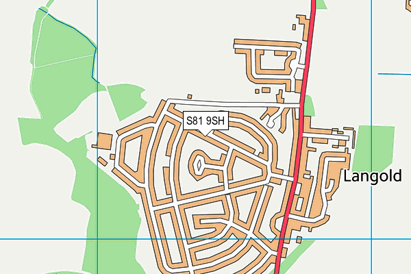 S81 9SH map - OS VectorMap District (Ordnance Survey)