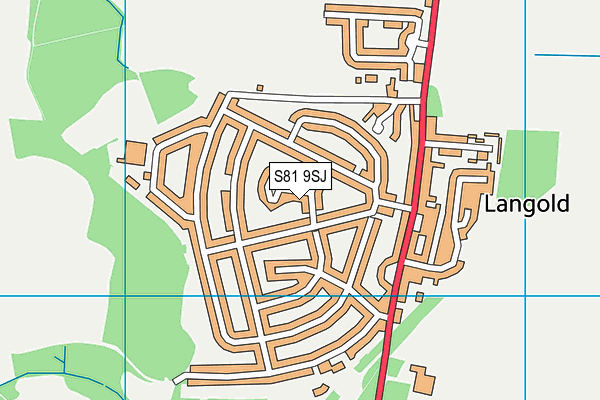 S81 9SJ map - OS VectorMap District (Ordnance Survey)