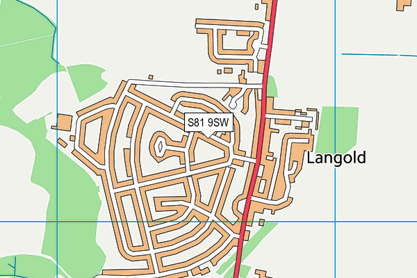 S81 9SW map - OS VectorMap District (Ordnance Survey)