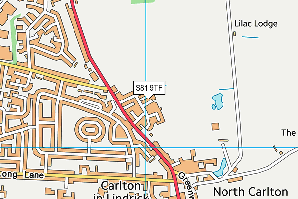 S81 9TF map - OS VectorMap District (Ordnance Survey)