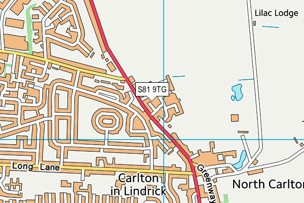 S81 9TG map - OS VectorMap District (Ordnance Survey)