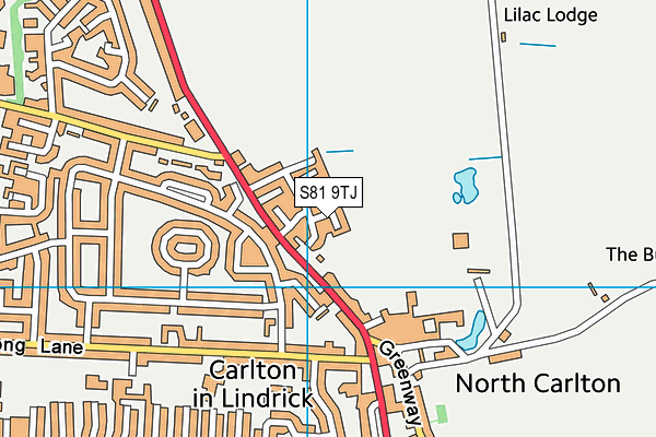 S81 9TJ map - OS VectorMap District (Ordnance Survey)