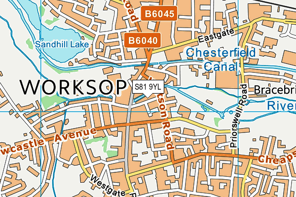 S81 9YL map - OS VectorMap District (Ordnance Survey)