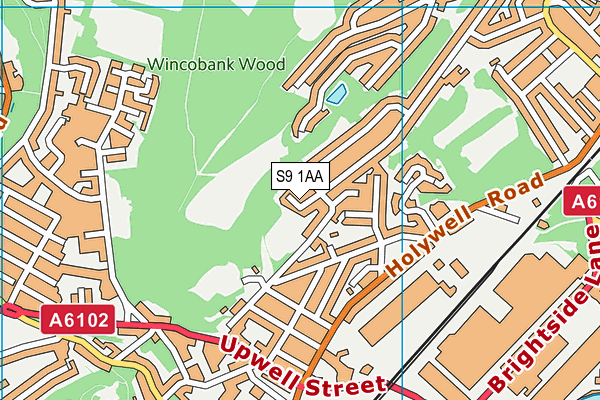 S9 1AA map - OS VectorMap District (Ordnance Survey)