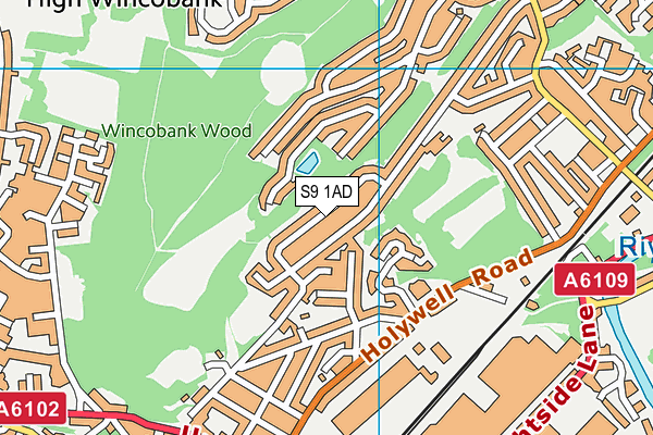 S9 1AD map - OS VectorMap District (Ordnance Survey)