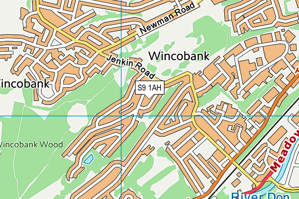 S9 1AH map - OS VectorMap District (Ordnance Survey)