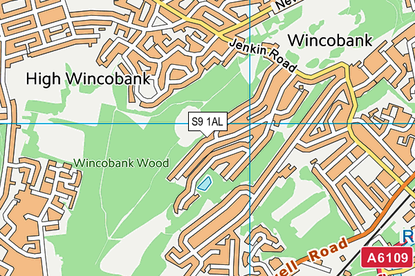 S9 1AL map - OS VectorMap District (Ordnance Survey)