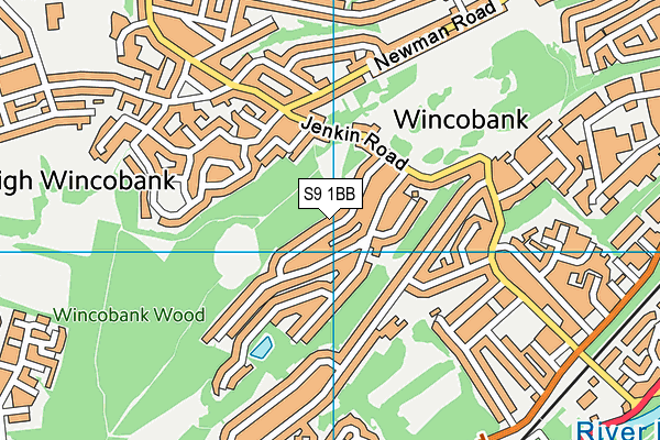 S9 1BB map - OS VectorMap District (Ordnance Survey)