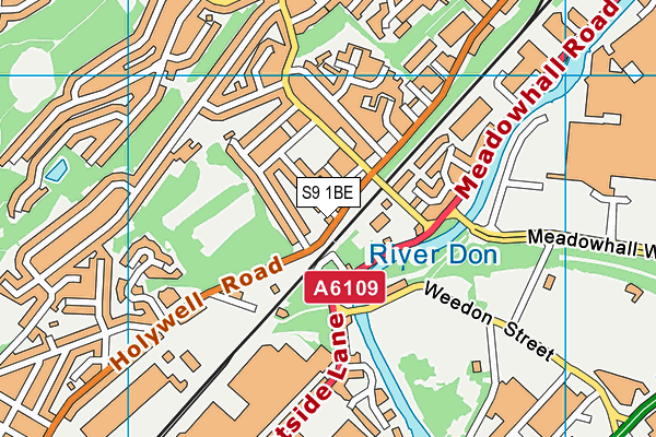 S9 1BE map - OS VectorMap District (Ordnance Survey)