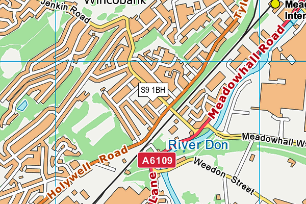 S9 1BH map - OS VectorMap District (Ordnance Survey)