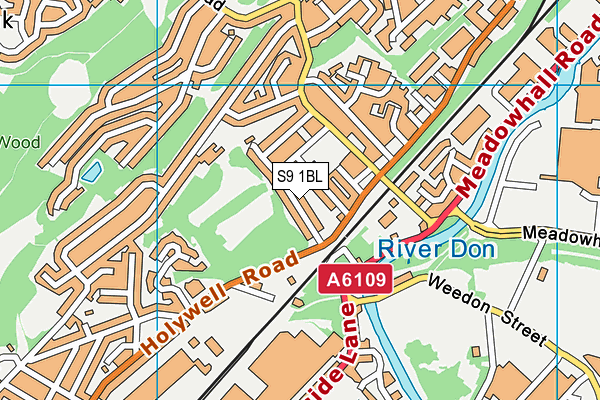 S9 1BL map - OS VectorMap District (Ordnance Survey)