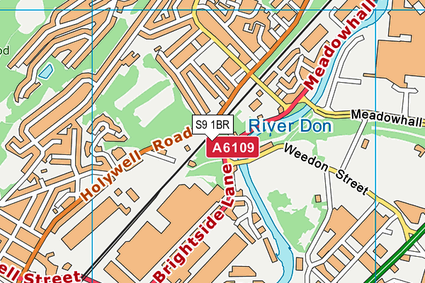 S9 1BR map - OS VectorMap District (Ordnance Survey)