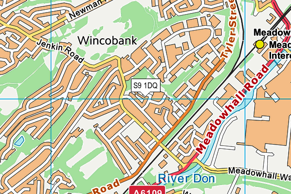 S9 1DQ map - OS VectorMap District (Ordnance Survey)