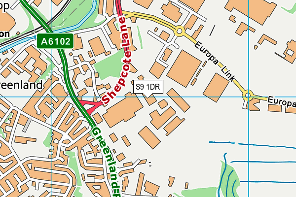 S9 1DR map - OS VectorMap District (Ordnance Survey)