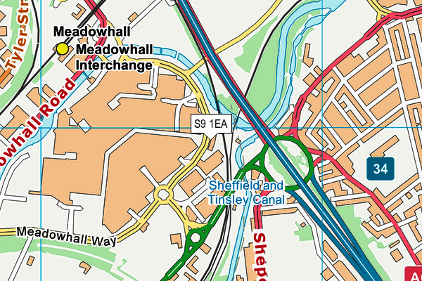 Sheffield College Monteney Site (Closed) map (S9 1EA) - OS VectorMap District (Ordnance Survey)