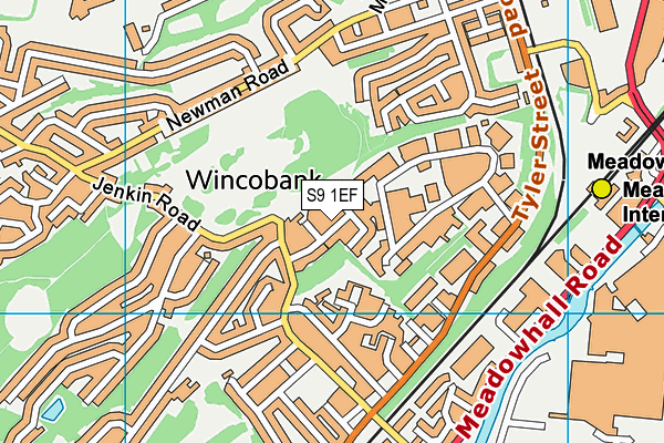 S9 1EF map - OS VectorMap District (Ordnance Survey)