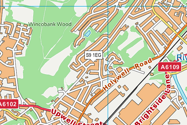 S9 1EG map - OS VectorMap District (Ordnance Survey)