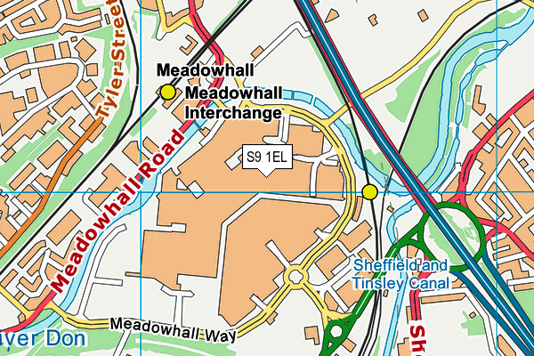 S9 1EL map - OS VectorMap District (Ordnance Survey)