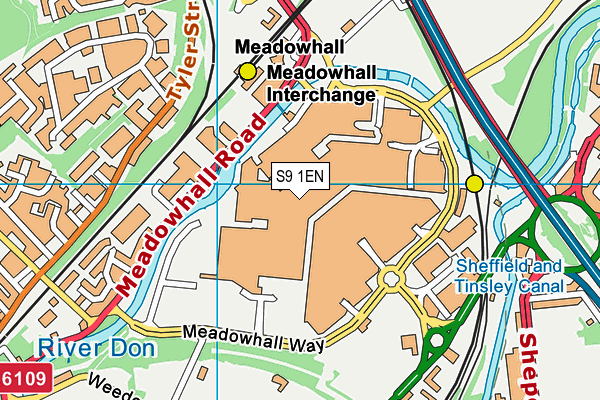 S9 1EN map - OS VectorMap District (Ordnance Survey)