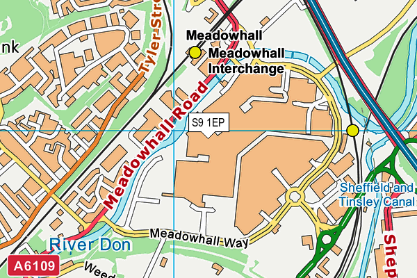 S9 1EP map - OS VectorMap District (Ordnance Survey)