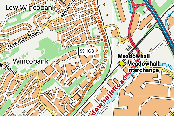 S9 1GB map - OS VectorMap District (Ordnance Survey)