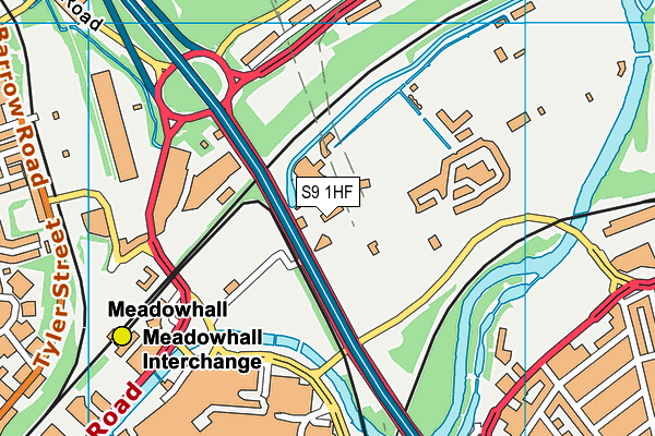 S9 1HF map - OS VectorMap District (Ordnance Survey)