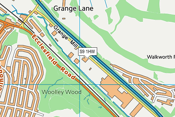 S9 1HW map - OS VectorMap District (Ordnance Survey)