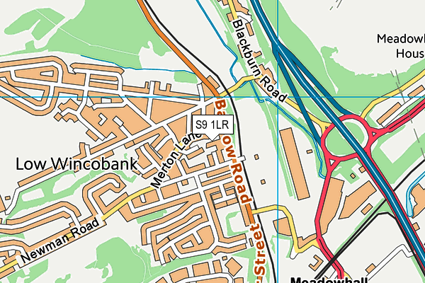 S9 1LR map - OS VectorMap District (Ordnance Survey)